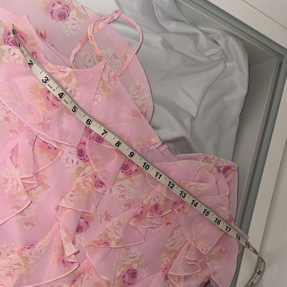 Floral Pink Ruffle Dress - Picture 6 of 6